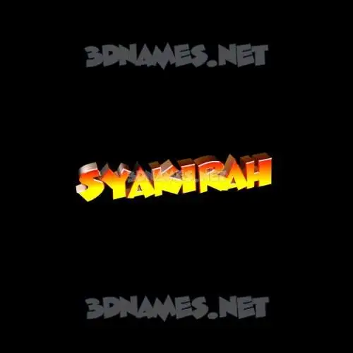 syakirah in Black Background style - 3D name wallpaper