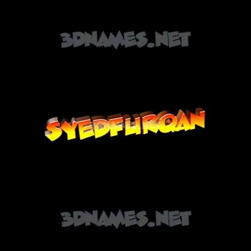 syedfurqan in Black Background style - 3D name wallpaper