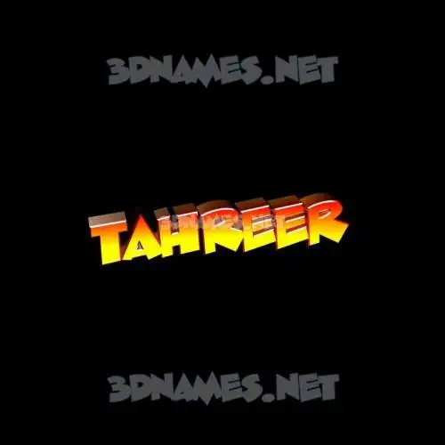 tahreer in Black Background style - 3D name wallpaper