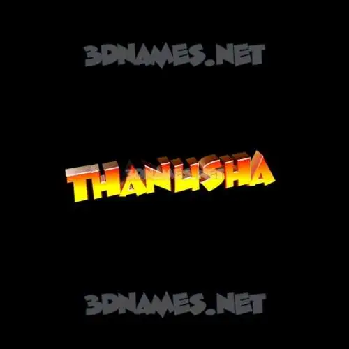 thanusha in Black Background style - 3D name wallpaper