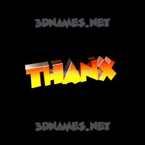 thanx in Black Background style - 3D name wallpaper