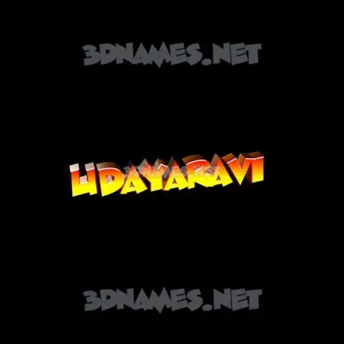 udayaravi in Black Background style - 3D name wallpaper
