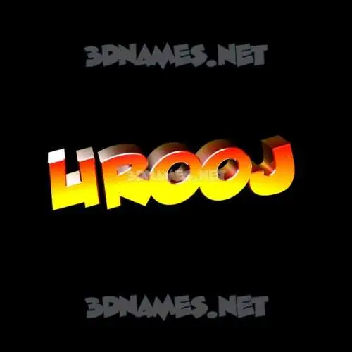 urooj in Black Background style - 3D name wallpaper