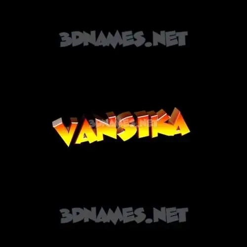 vansika in Black Background style - 3D name wallpaper