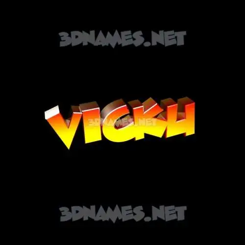 vicku in Black Background style - 3D name wallpaper