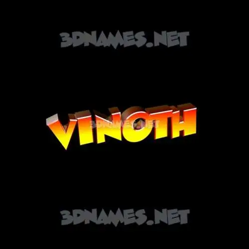 vinoth in Black Background style - 3D name wallpaper