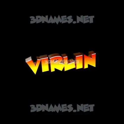 virlin in Black Background style - 3D name wallpaper