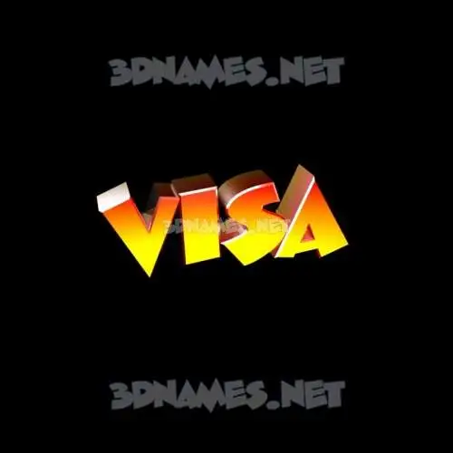 visa in Black Background style - 3D name wallpaper