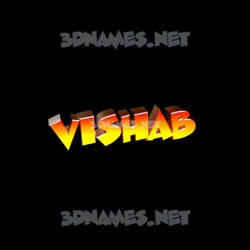 vishab in Black Background style - 3D name wallpaper