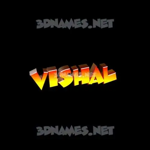 vishal in Black Background style - 3D name wallpaper