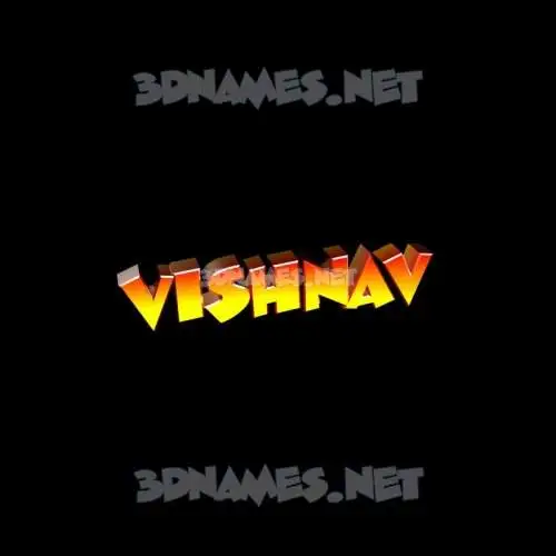 vishnav in Black Background style - 3D name wallpaper