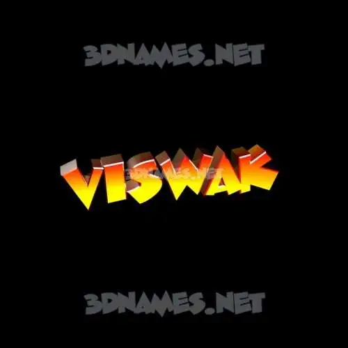 viswak in Black Background style - 3D name wallpaper