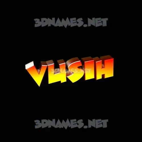 vusih in Black Background style - 3D name wallpaper