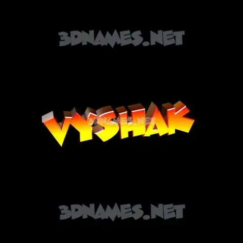 vyshak in Black Background style - 3D name wallpaper