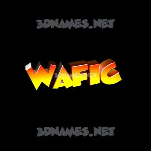 wafic in Black Background style - 3D name wallpaper wafic in Black Background style - 3D name wallpaper