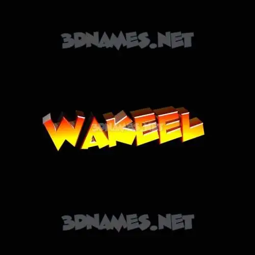 wakeel in Black Background style - 3D name wallpaper