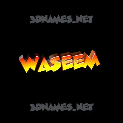 waseem in Black Background style - 3D name wallpaper