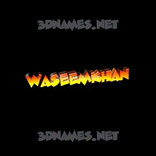 waseemkhan in Black Background style - 3D name wallpaper