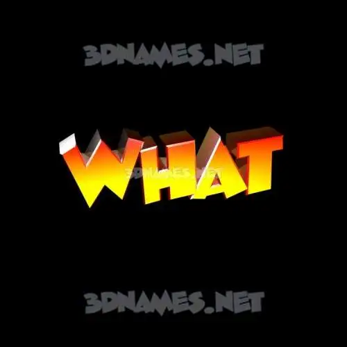 what in Black Background style - 3D name wallpaper