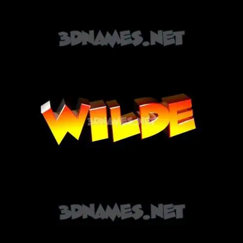 wilde in Black Background style - 3D name wallpaper