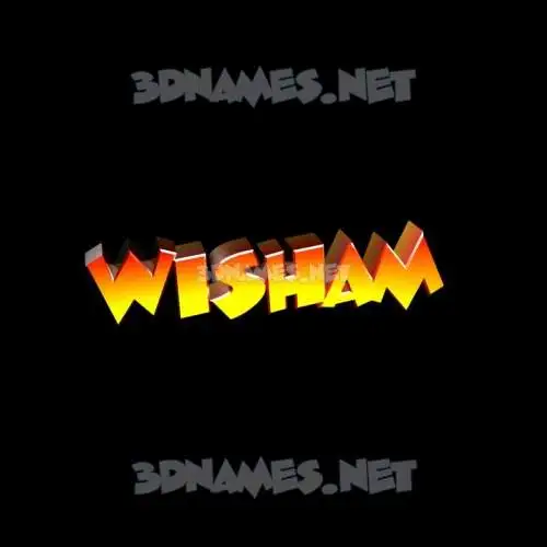 wisham in Black Background style - 3D name wallpaper