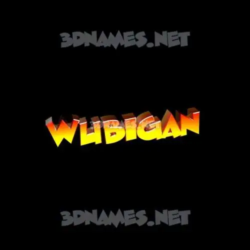wubigan in Black Background style - 3D name wallpaper