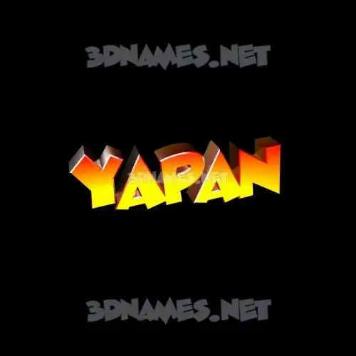yapan in Black Background style - 3D name wallpaper