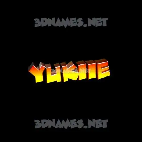 yukiie in Black Background style - 3D name wallpaper