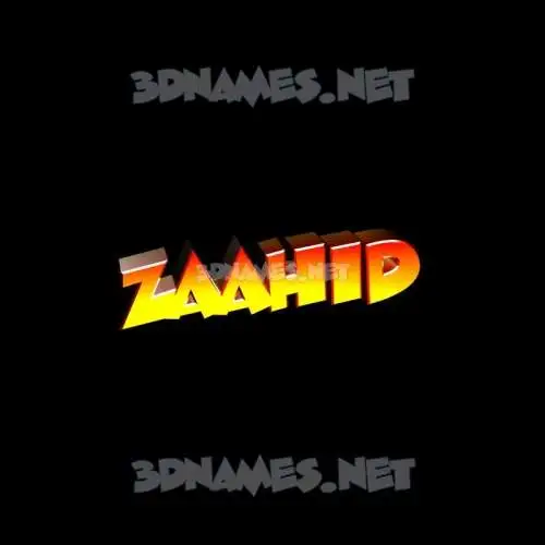 zaahid in Black Background style - 3D name wallpaper