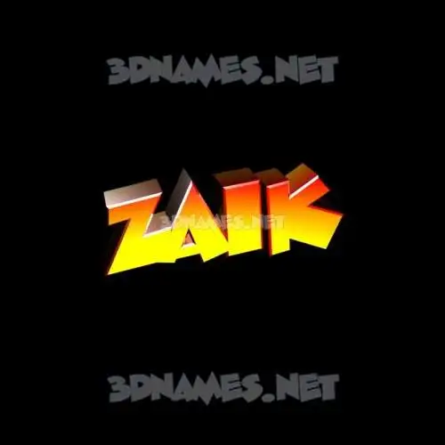 zaik in Black Background style - 3D name wallpaper zaik in Black Background style - 3D name wallpaper
