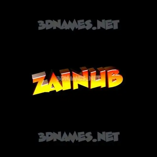 zainub in Black Background style - 3D name wallpaper