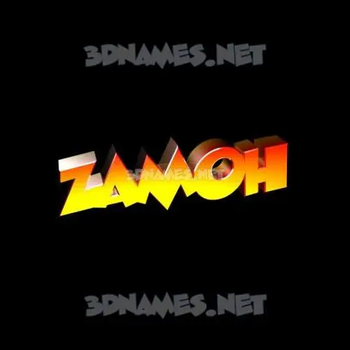 zamoh in Black Background style - 3D name wallpaper
