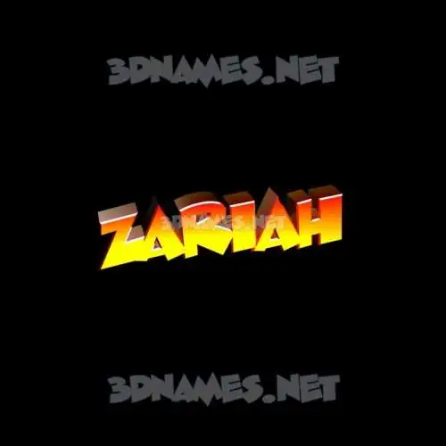 zariah in Black Background style - 3D name wallpaper