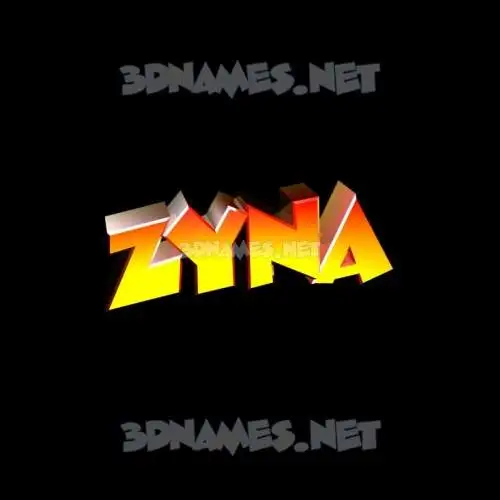 zyna in Black Background style - 3D name wallpaper