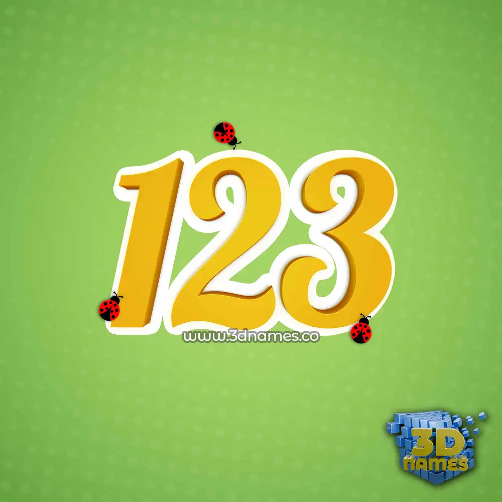 123 in Ladybugs style - 3D name wallpaper