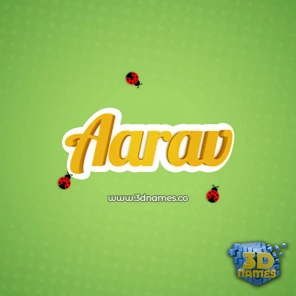 aarav in Ladybugs style - 3D name wallpaper