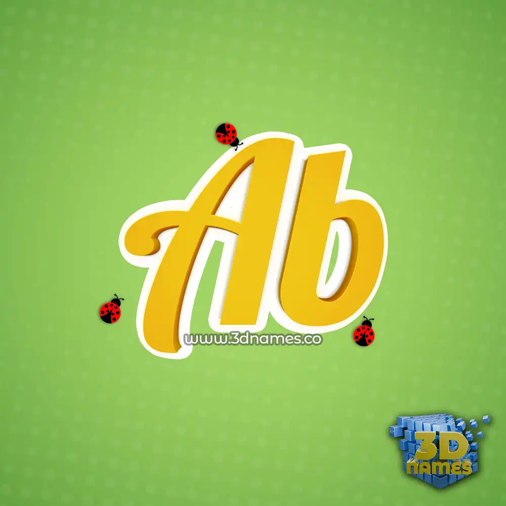 ab in Ladybugs style - 3D name wallpaper