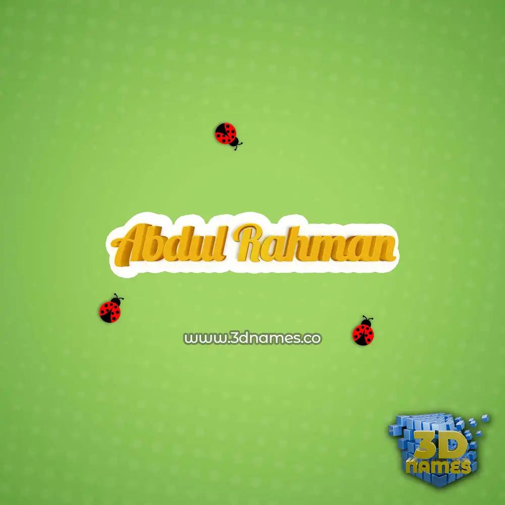 abdul rahman in Ladybugs style - 3D name wallpaper