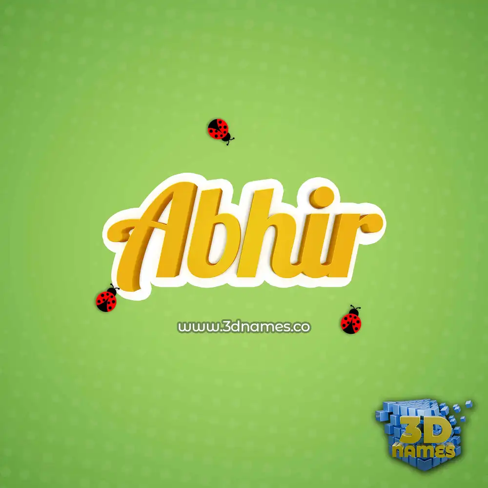 abhir in Ladybugs style - 3D name wallpaper