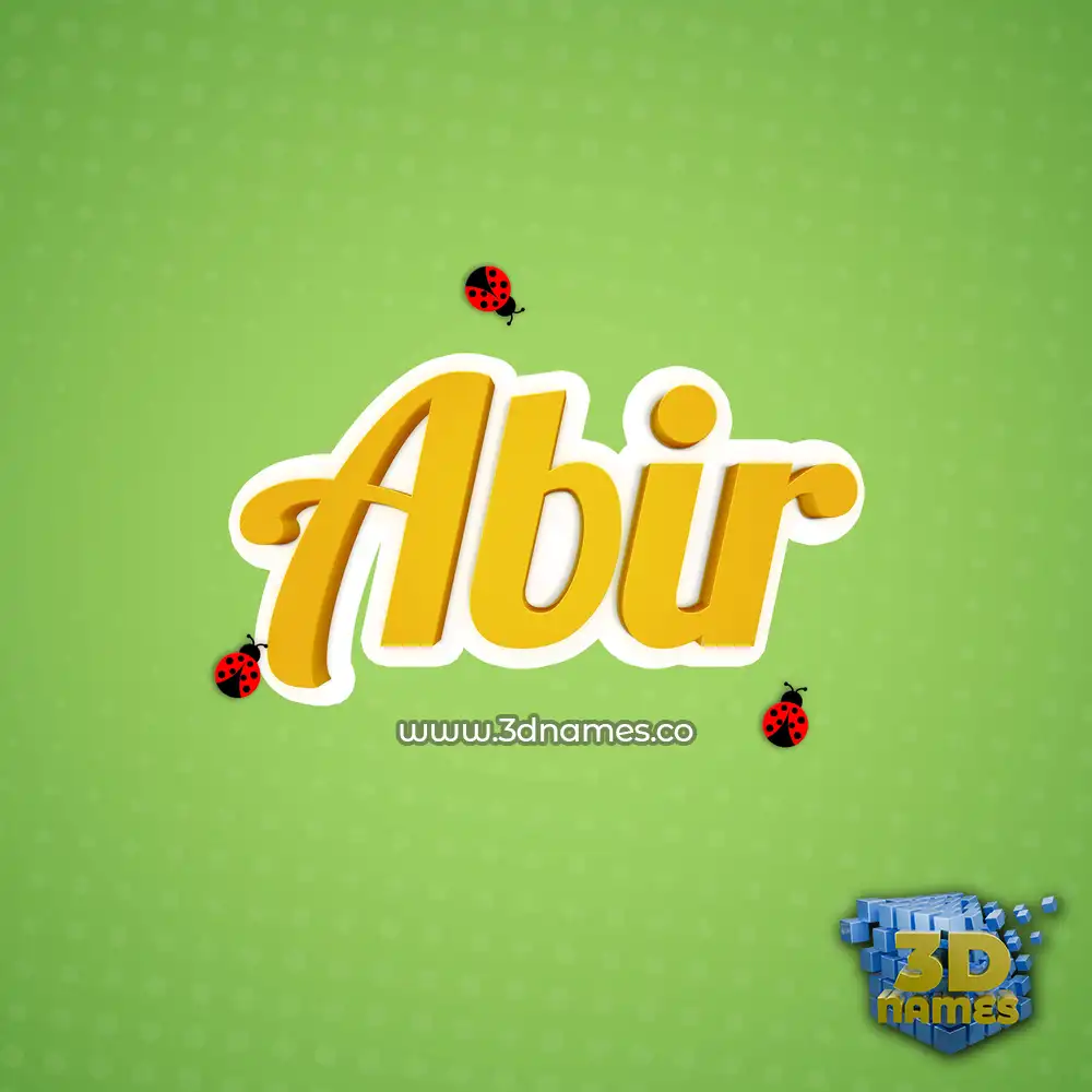 abir in Ladybugs style - 3D name wallpaper