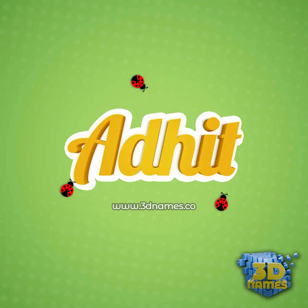 adhit in Ladybugs style - 3D name wallpaper