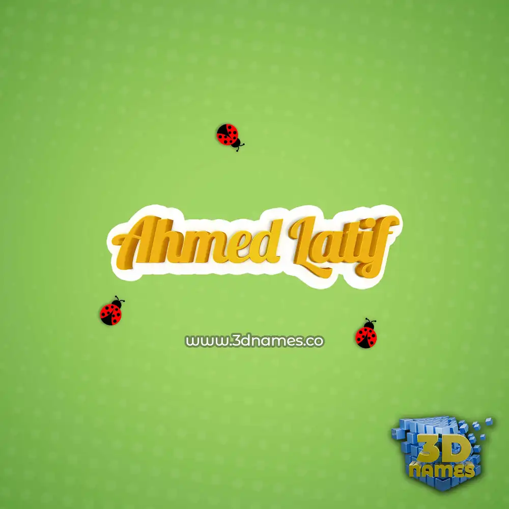 ahmed latif in Ladybugs style - 3D name wallpaper ahmed latif in Ladybugs style - 3D name wallpaper