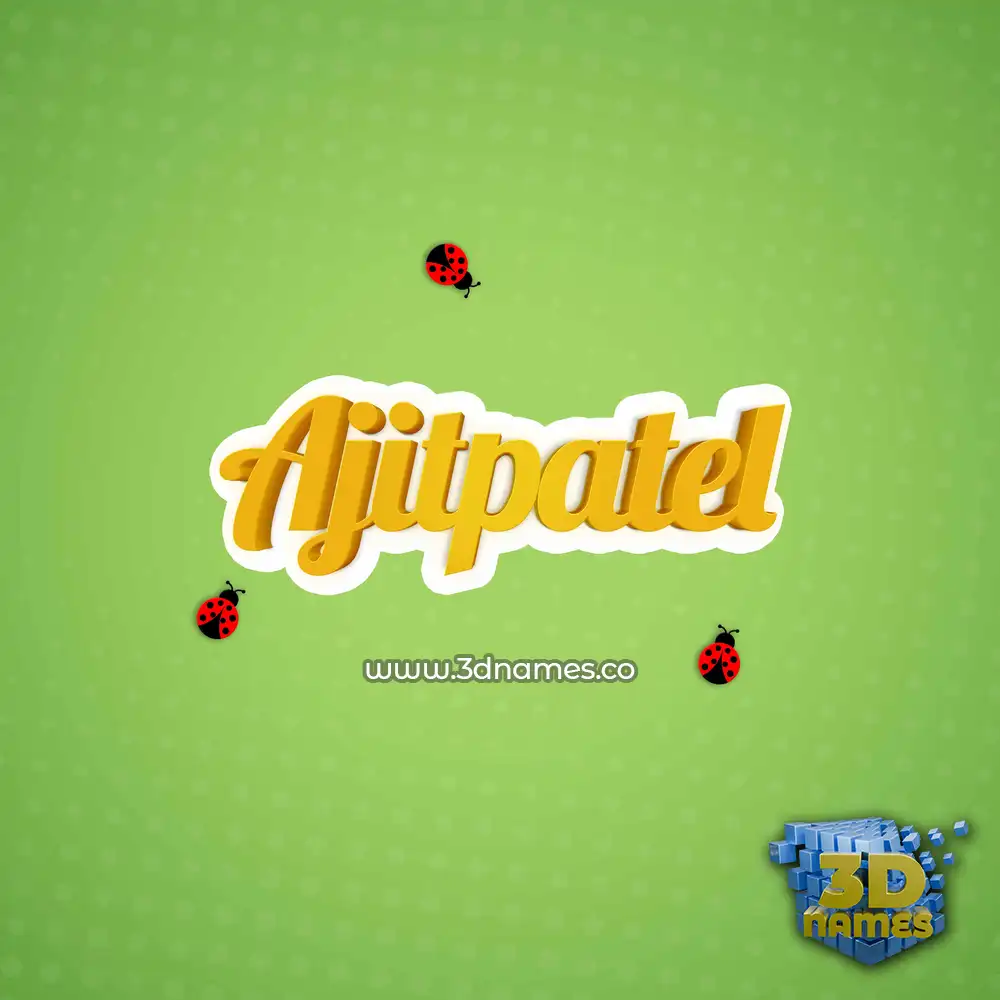 ajitpatel in Ladybugs style - 3D name wallpaper