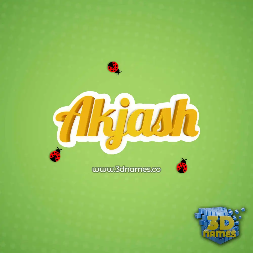 akjash in Ladybugs style - 3D name wallpaper
