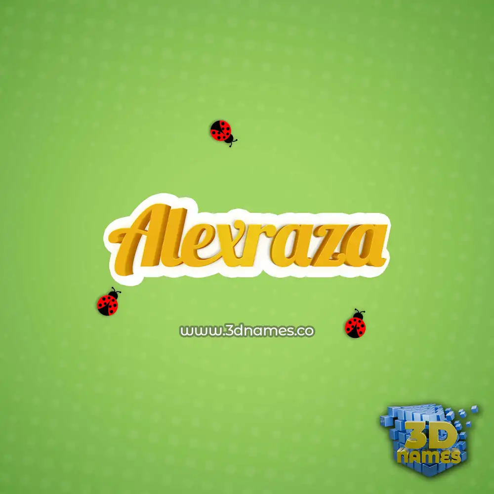 alexraza in Ladybugs style - 3D name wallpaper