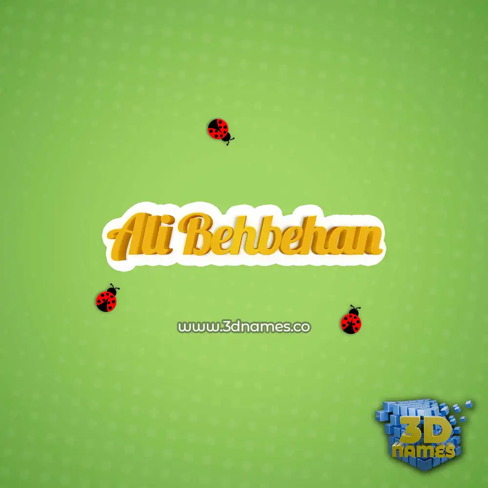ali behbehan in Ladybugs style - 3D name wallpaper ali behbehan in Ladybugs style - 3D name wallpaper