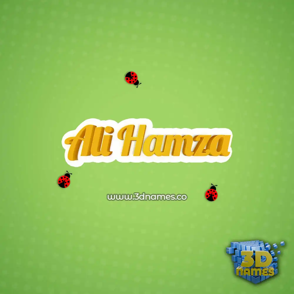 ali hamza in Ladybugs style - 3D name wallpaper ali hamza in Ladybugs style - 3D name wallpaper