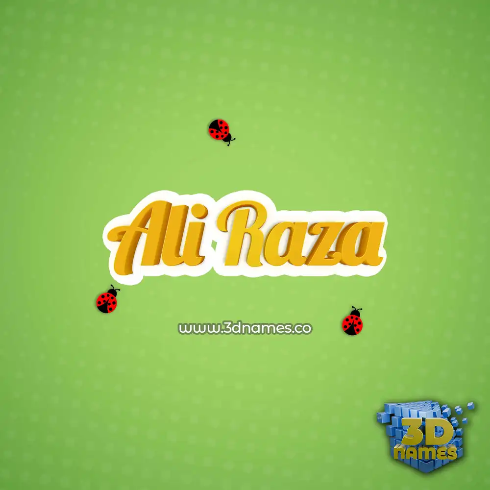 ali raza in Ladybugs style - 3D name wallpaper ali raza in Ladybugs style - 3D name wallpaper
