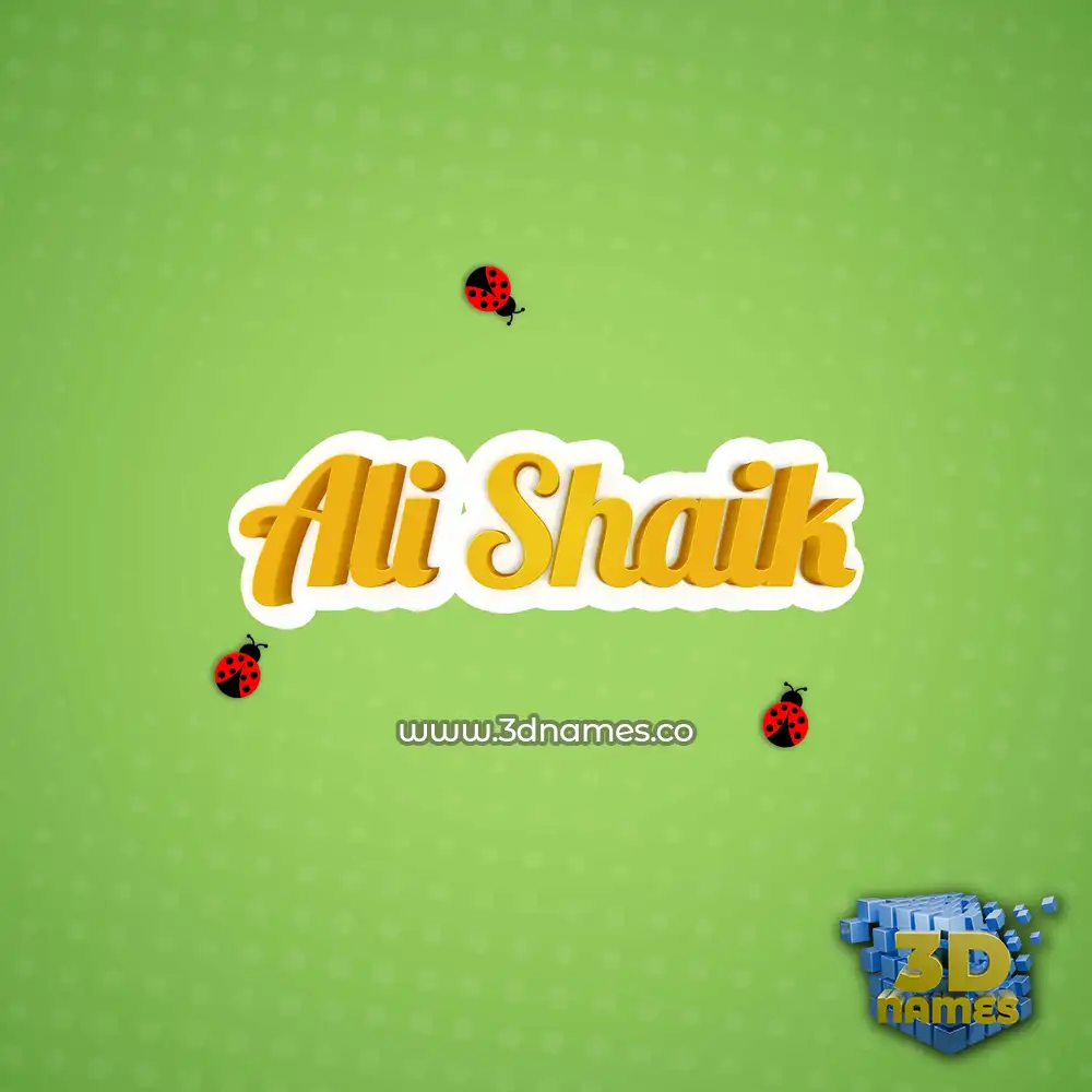 ali shaik in Ladybugs style - 3D name wallpaper ali shaik in Ladybugs style - 3D name wallpaper