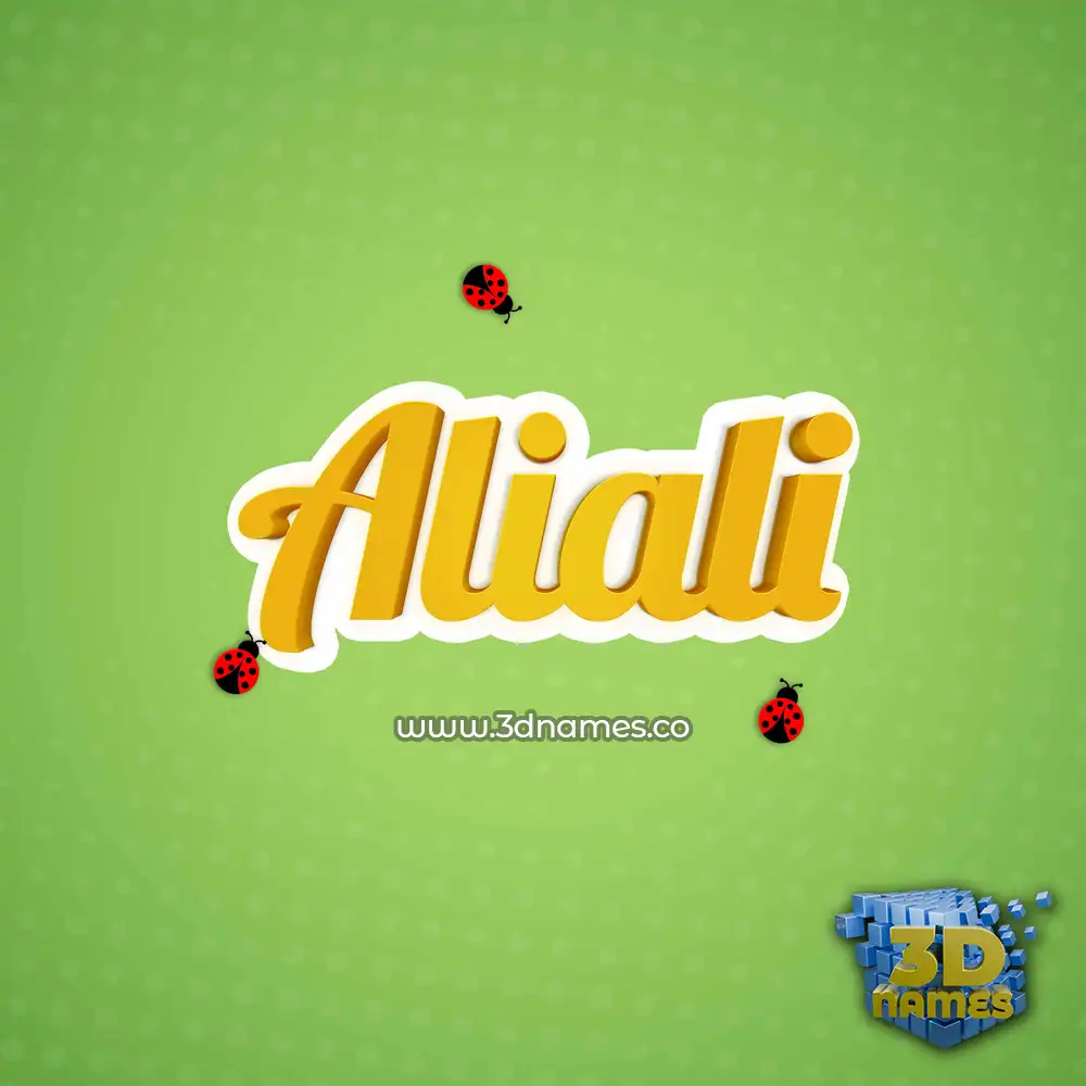 aliali in Ladybugs style - 3D name wallpaper